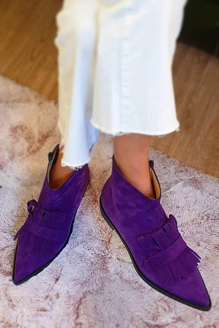 FRINGED ANKLE BOOTS