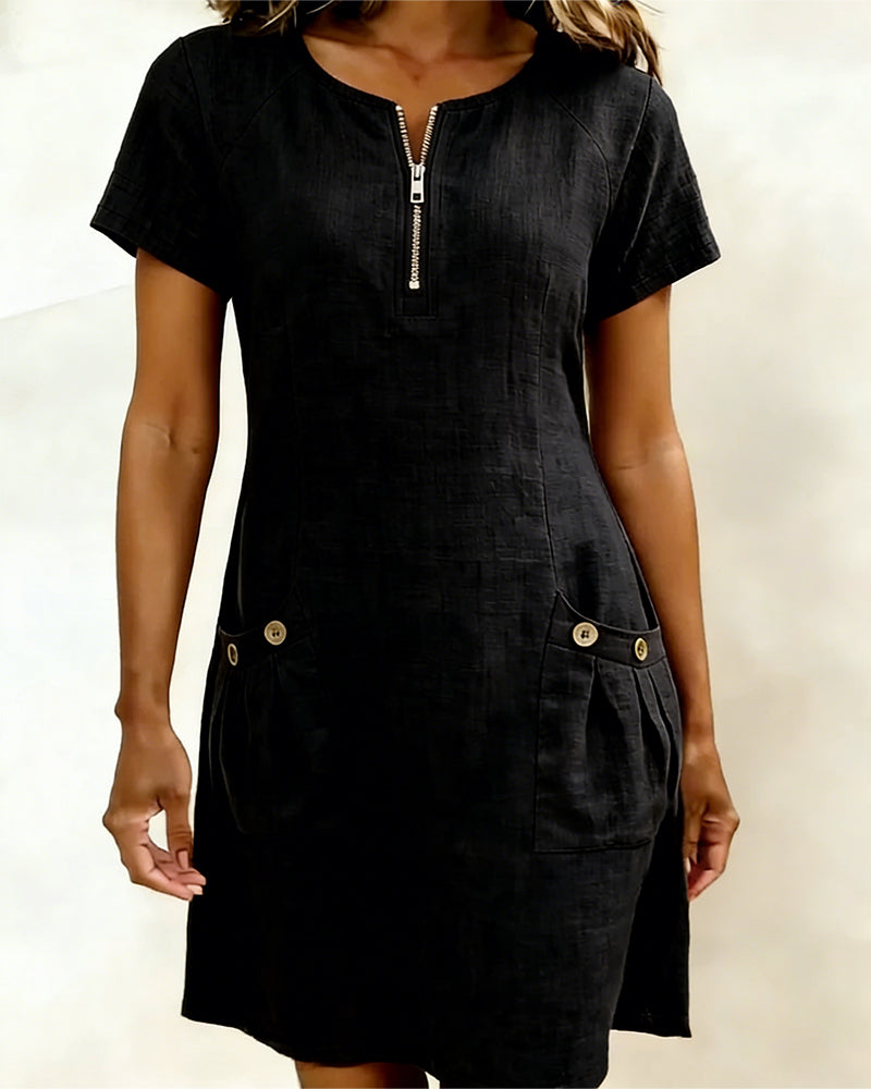 Ravelle - Soft-Touch Linen A-Line Dress