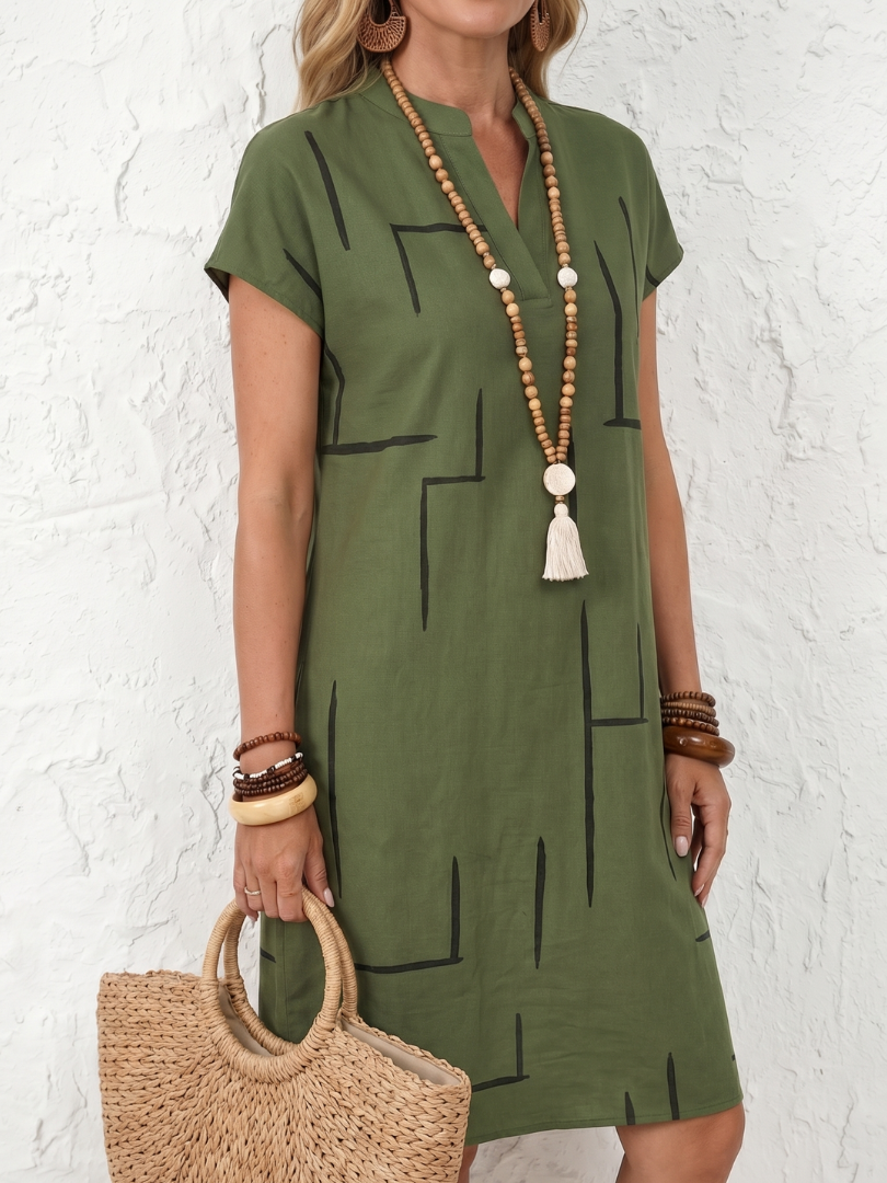 Elunara - Airy Abstract Print Dress