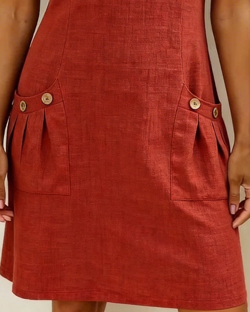 Girella - Breezy Linen A-Line Dress