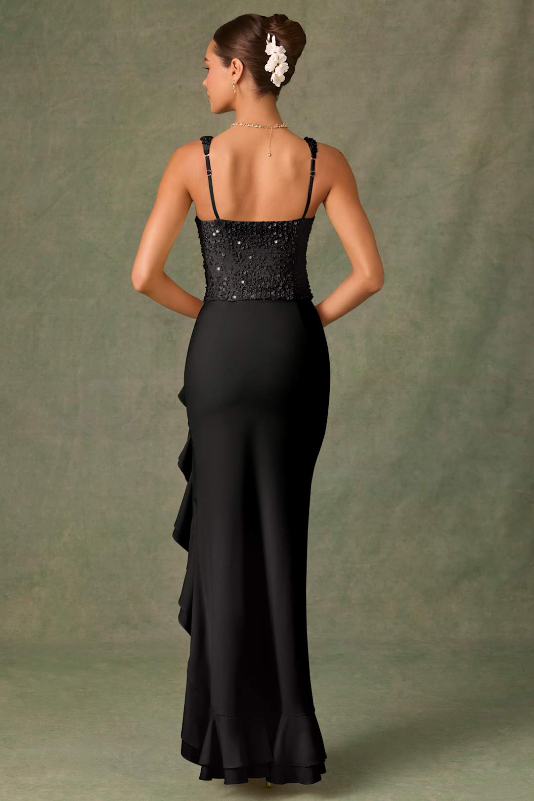 Bridgett | Ruffled Satin Corset Dress