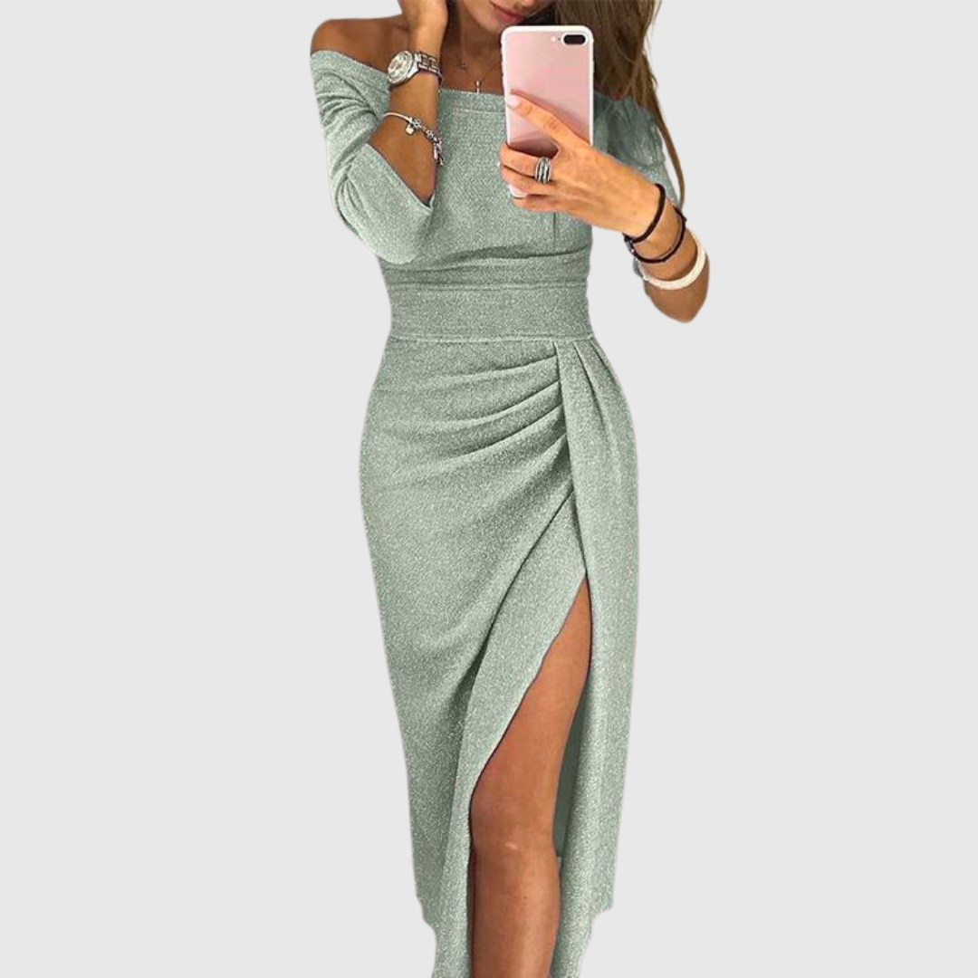 Lylah - Draped Halter-Neck Maxi Dress
