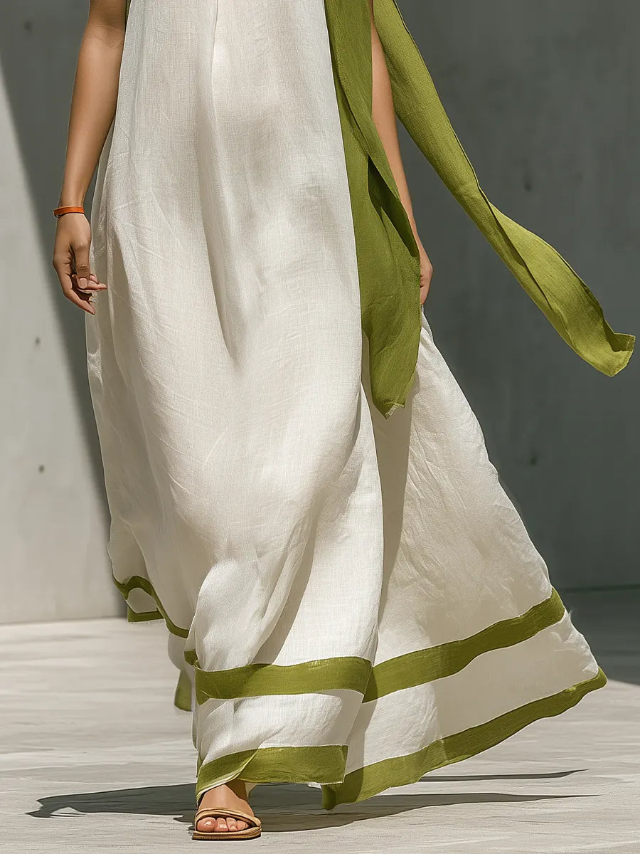 Elegant Halter Maxi Dress | Flowy High-Neck Dress