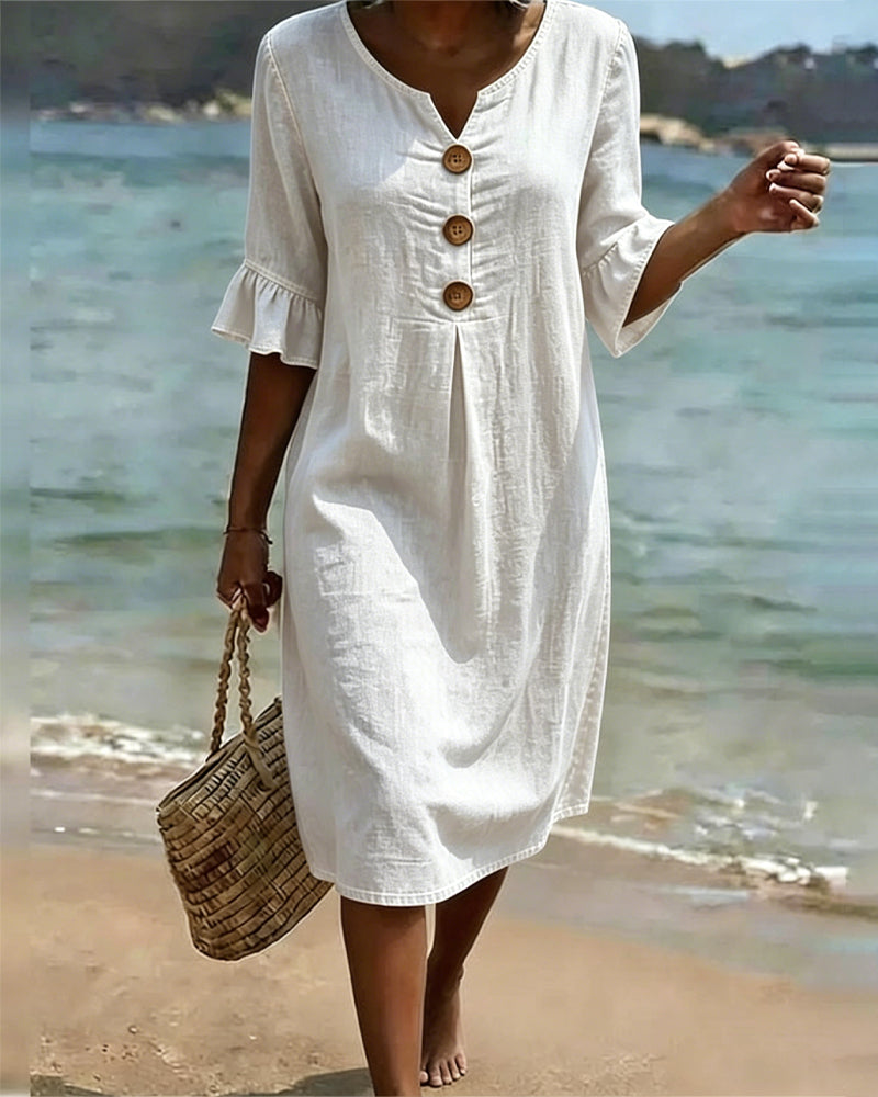 Sorella - Soft-Touch Ruffle-Sleeve Dress