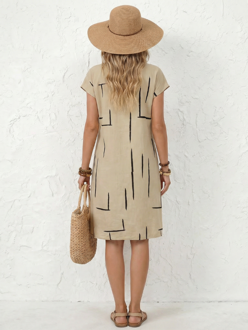Elunara - Airy Abstract Print Dress