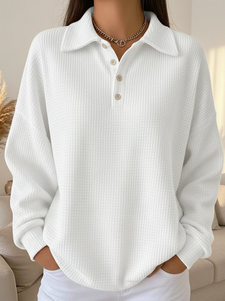 Ava | Soft Knit Polo Sweater