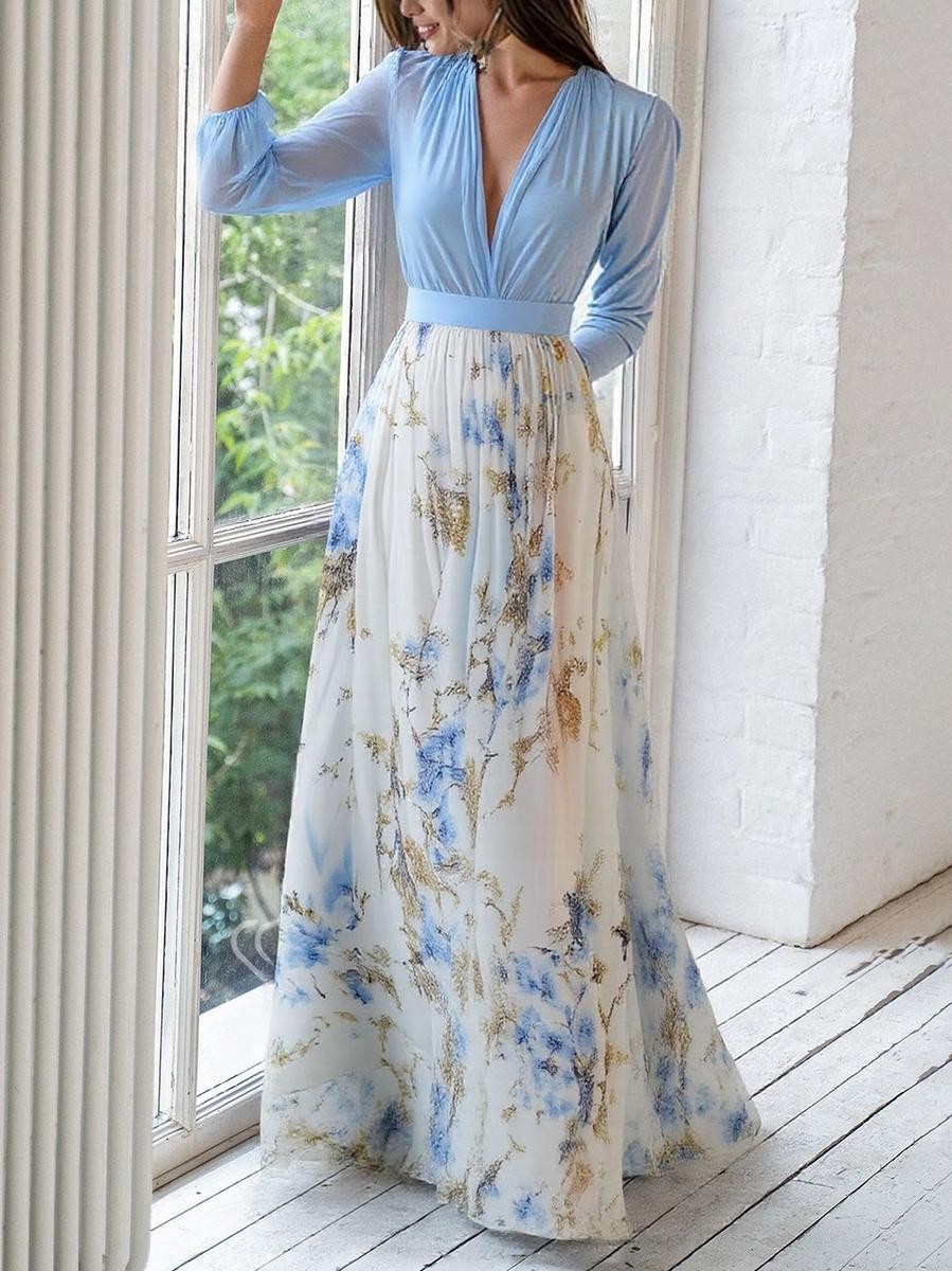 Haislin - Flowy Floral Maxi Dress
