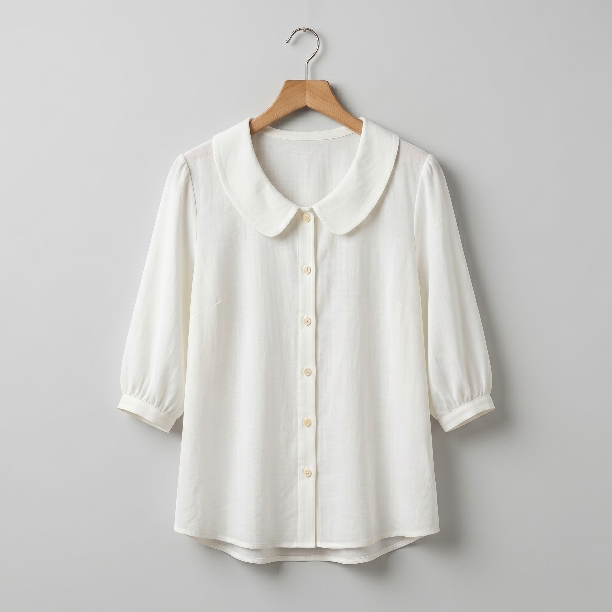 Phaelyn - Lightweight Rounded-Collar Blouse