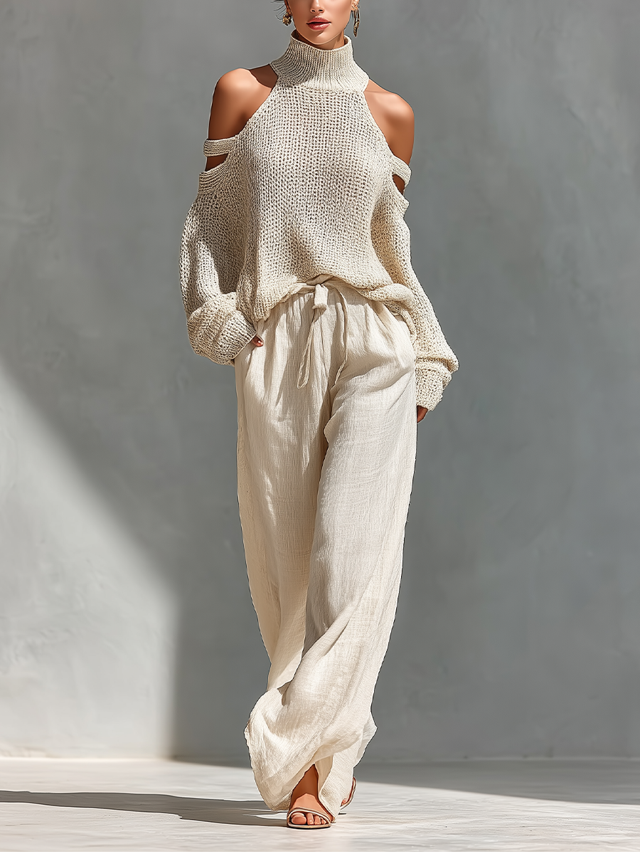 Diorelle - Knit Top and Wide Leg Set