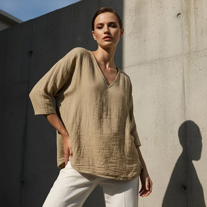 Rhianna - Elegant V-Neck Blouse
