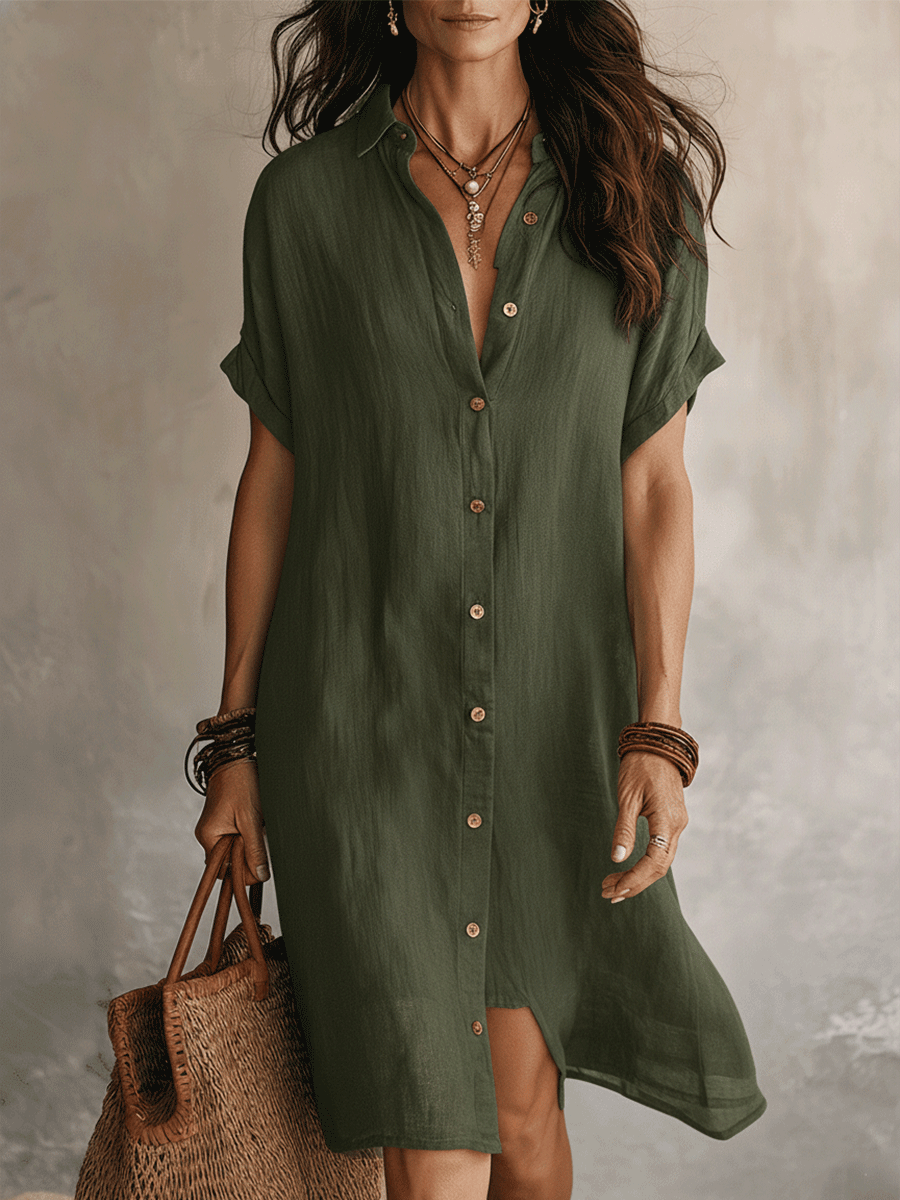 Daphne - Breezy Linen Shirt Dress