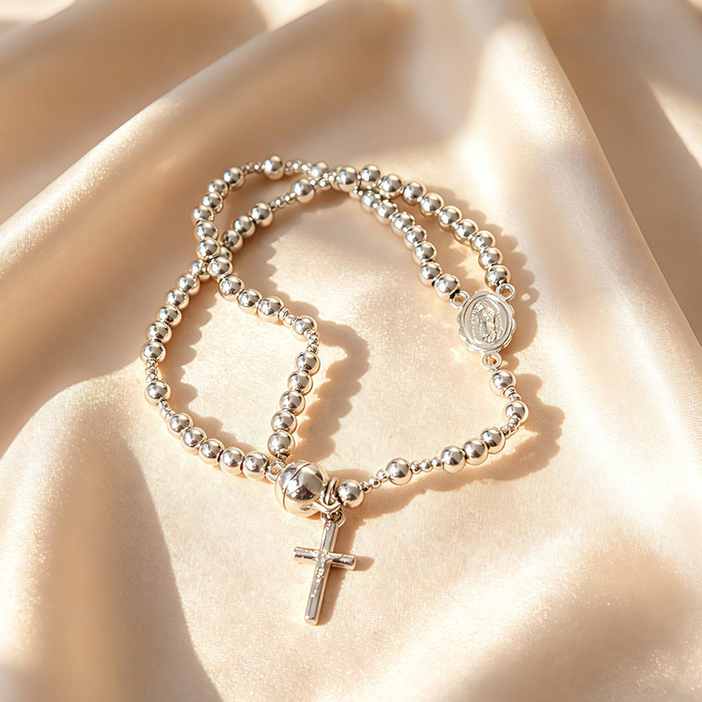 Farah - Beaded Cross Bracelet