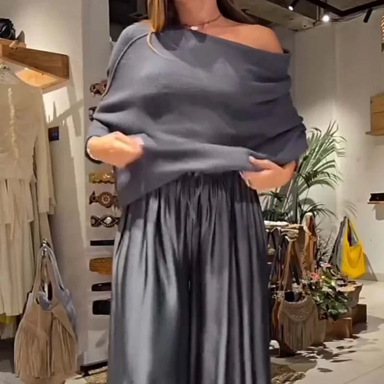 Chic Off the Shoulder Two-Piece Co-Ord Set