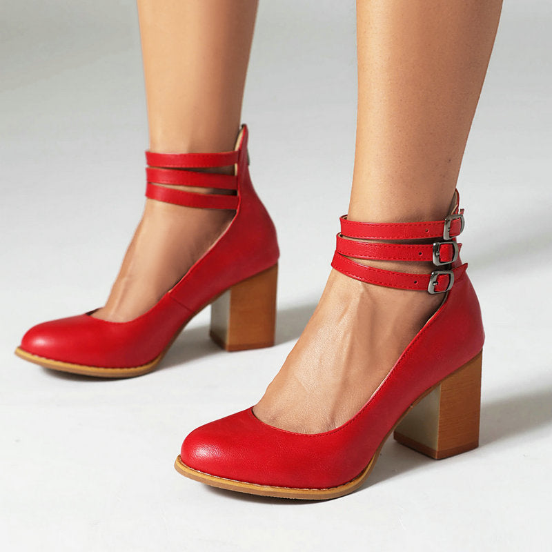 Narella™ | Elegant mid-heel square toe sandals
