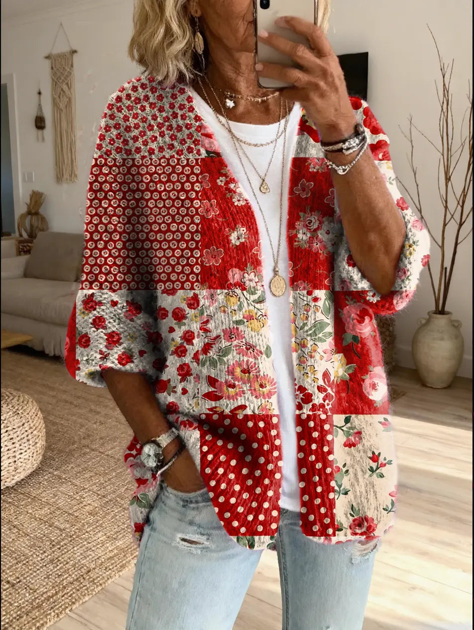 Xamira - Printed Open Front Cardigan