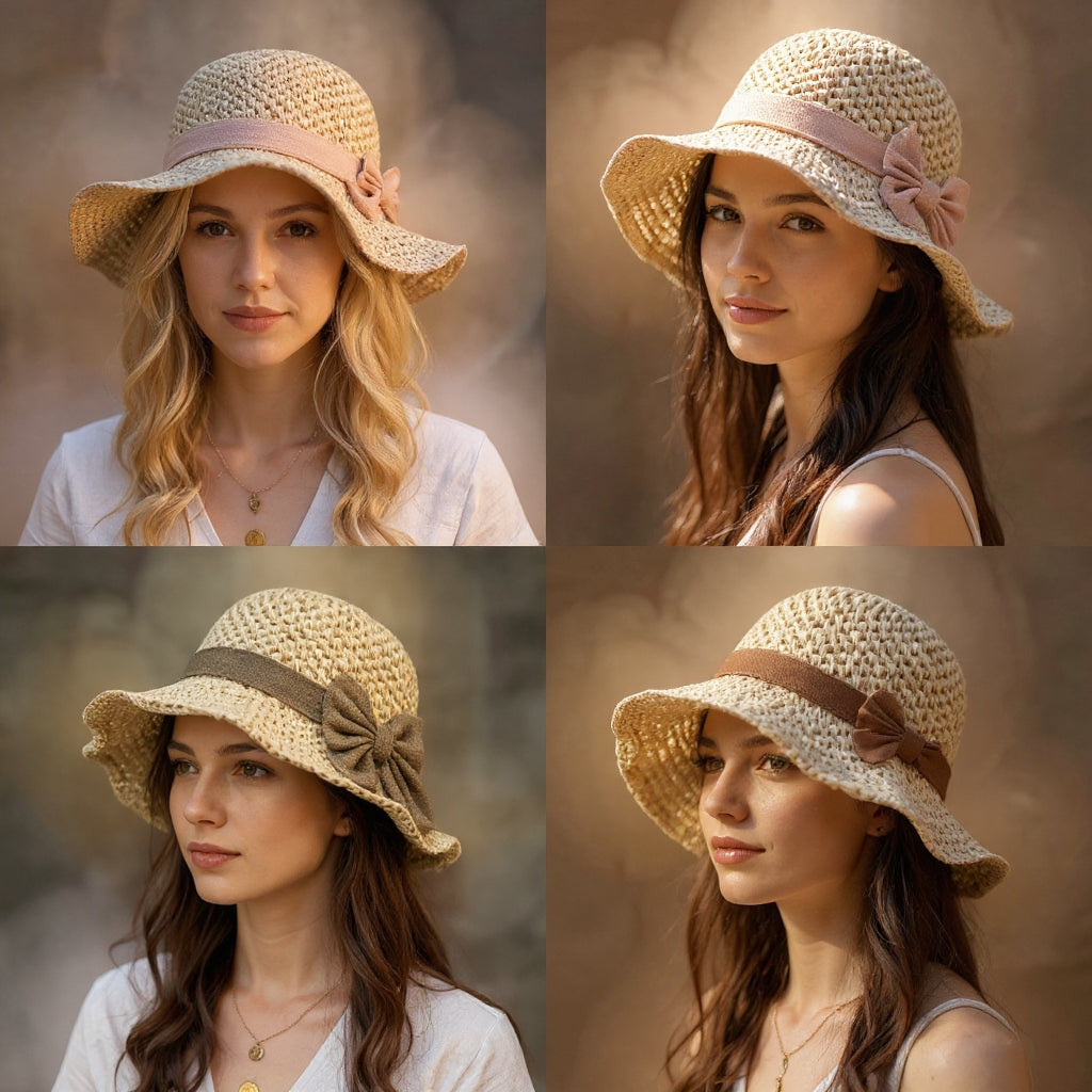 Coralie - Handcrafted Bow Sun Hat