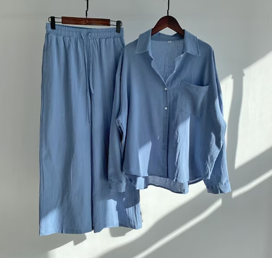 Kairi - Oversized Blouse and Palazzo Trousers Set