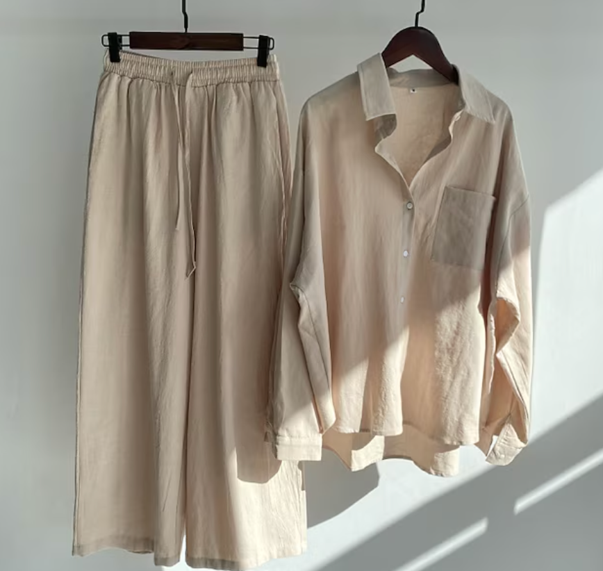 Kairi - Oversized Blouse and Palazzo Trousers Set