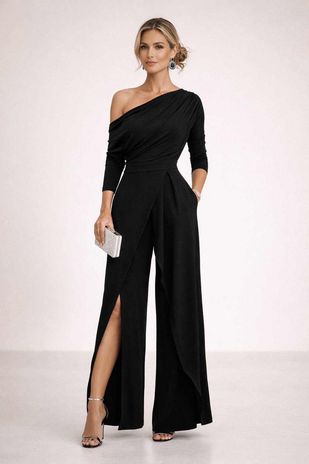 Perla - Soft-Touch One-Shoulder Jumpsuit