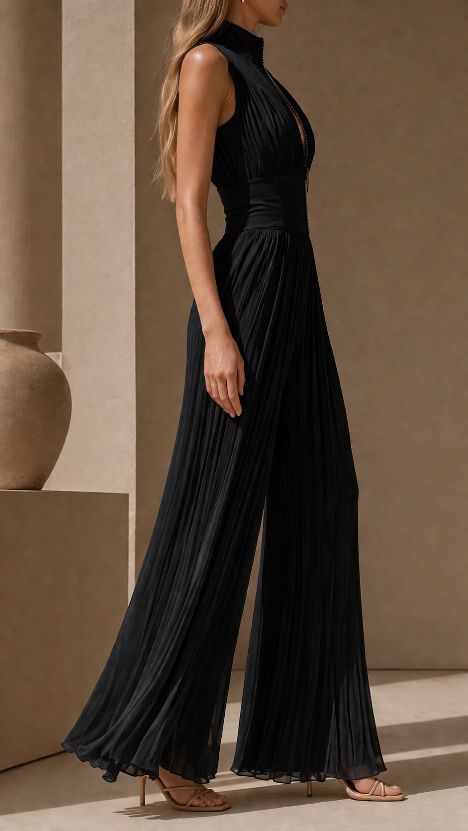 Umberlynn - Refined Pleated Jumpsuit