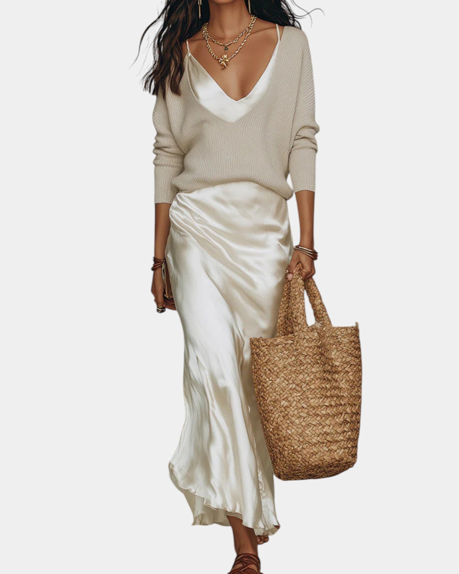 Thalia - Satin Maxi Dress