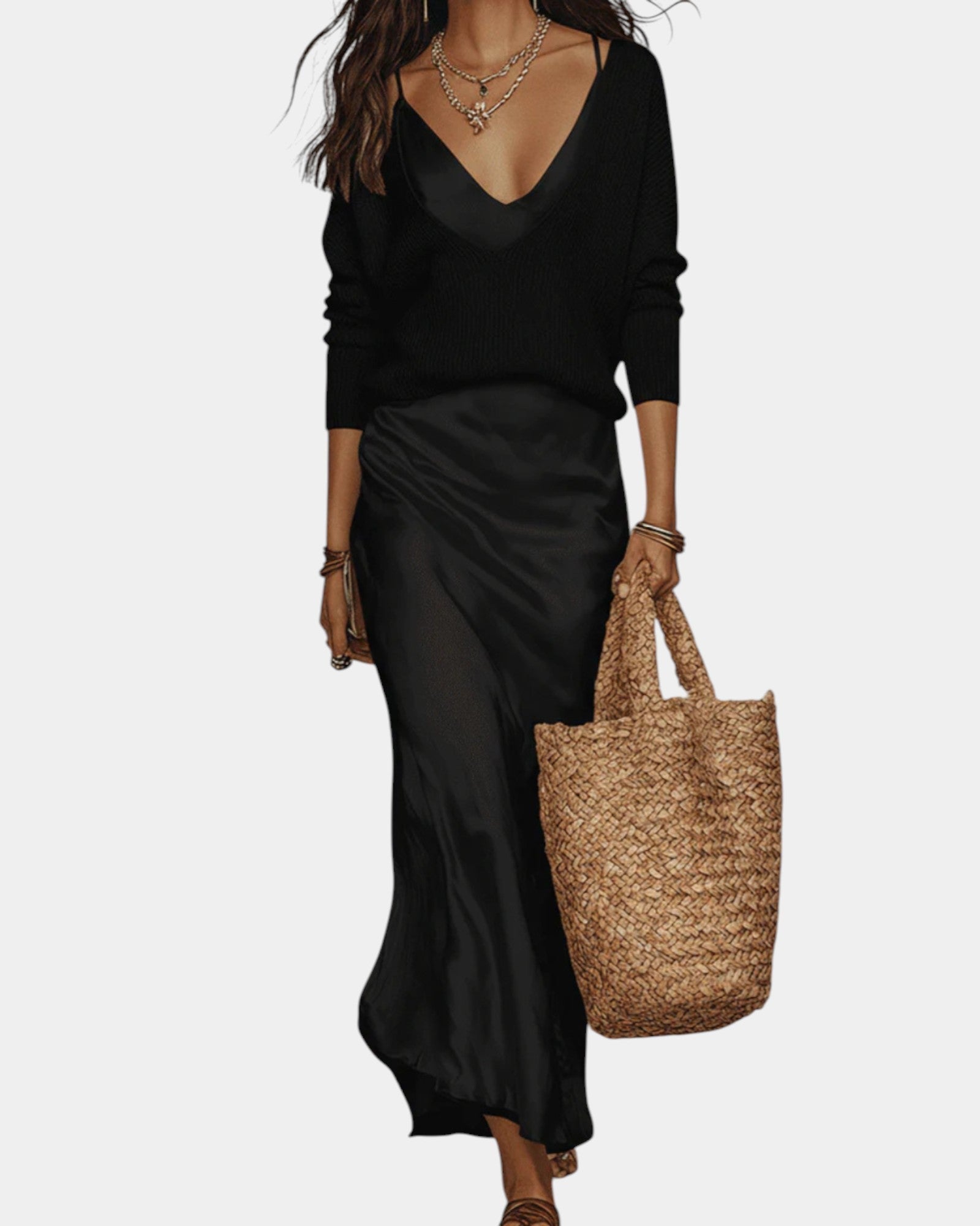 Thalia - Satin Maxi Dress