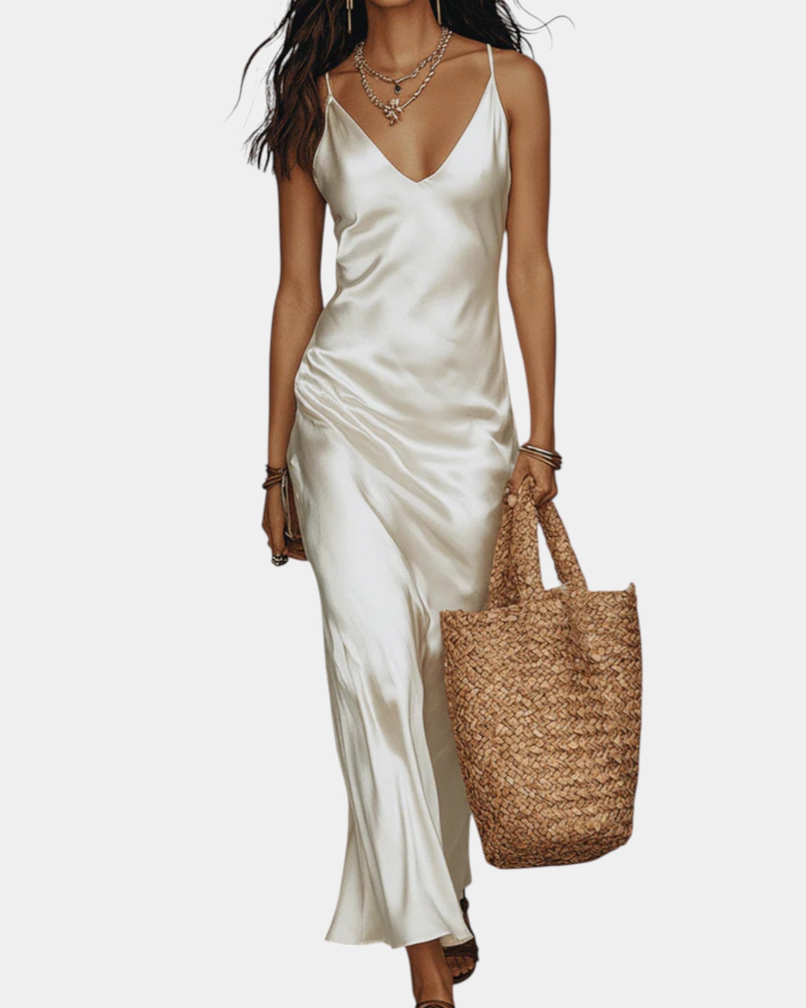 Thalia - Satin Maxi Dress