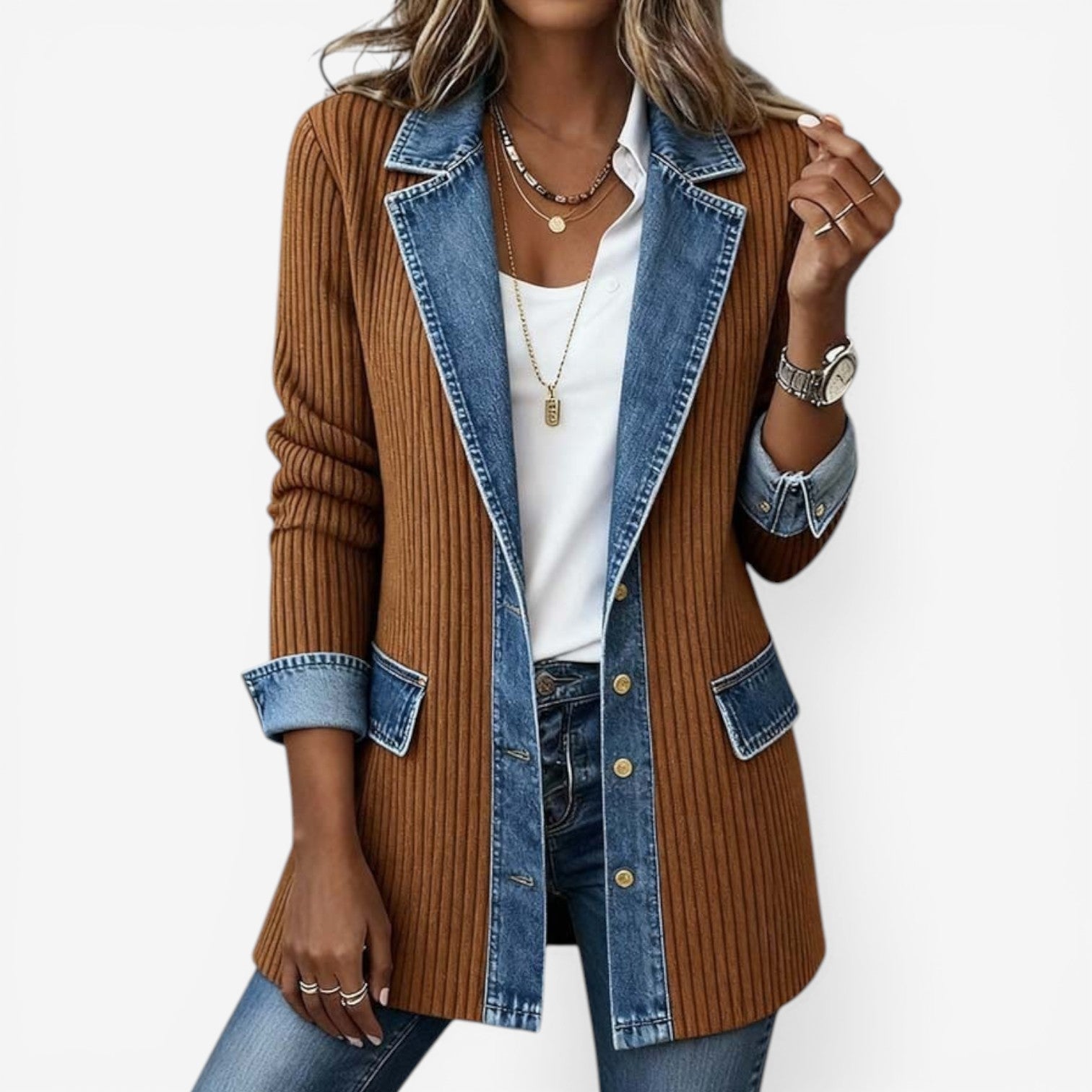 Soretta - Textured Open-Front Jacket