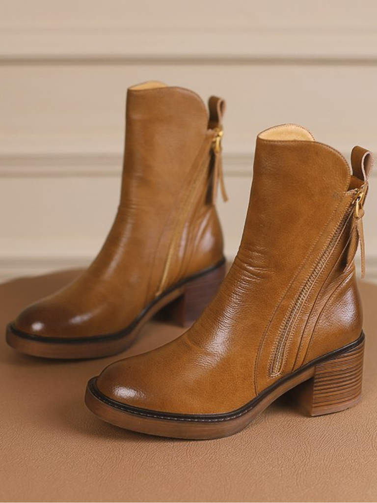 BARBARA BLOCK HEEL ANKLE BOOTS