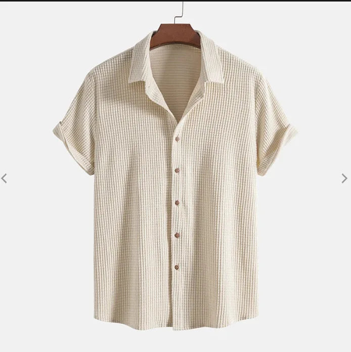 Jorvian - Textured Summer Shirt & Shorts Set