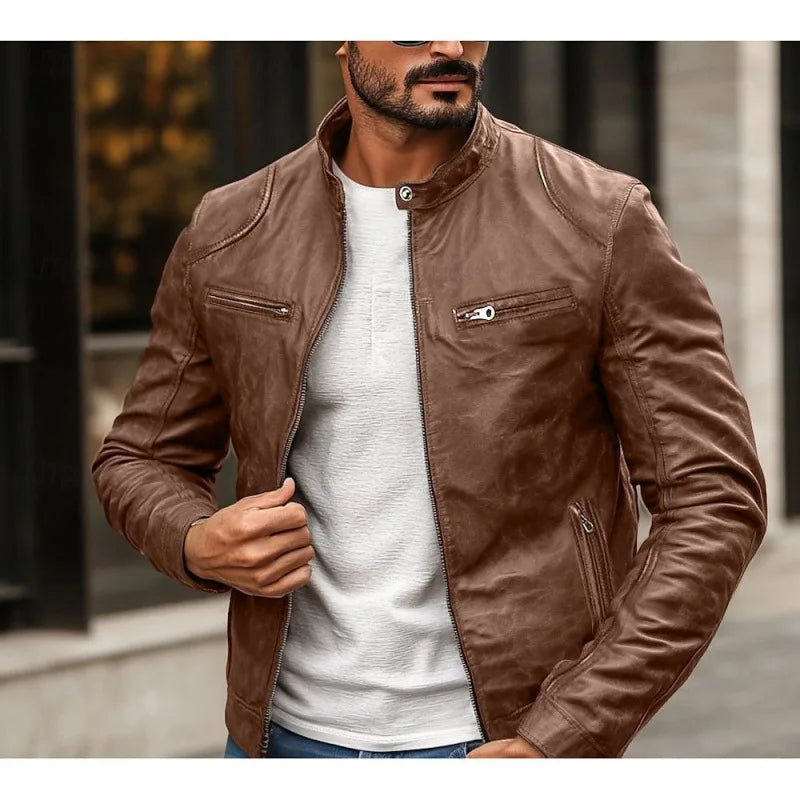 Lorcan - Biker Style Zip Up Jacket