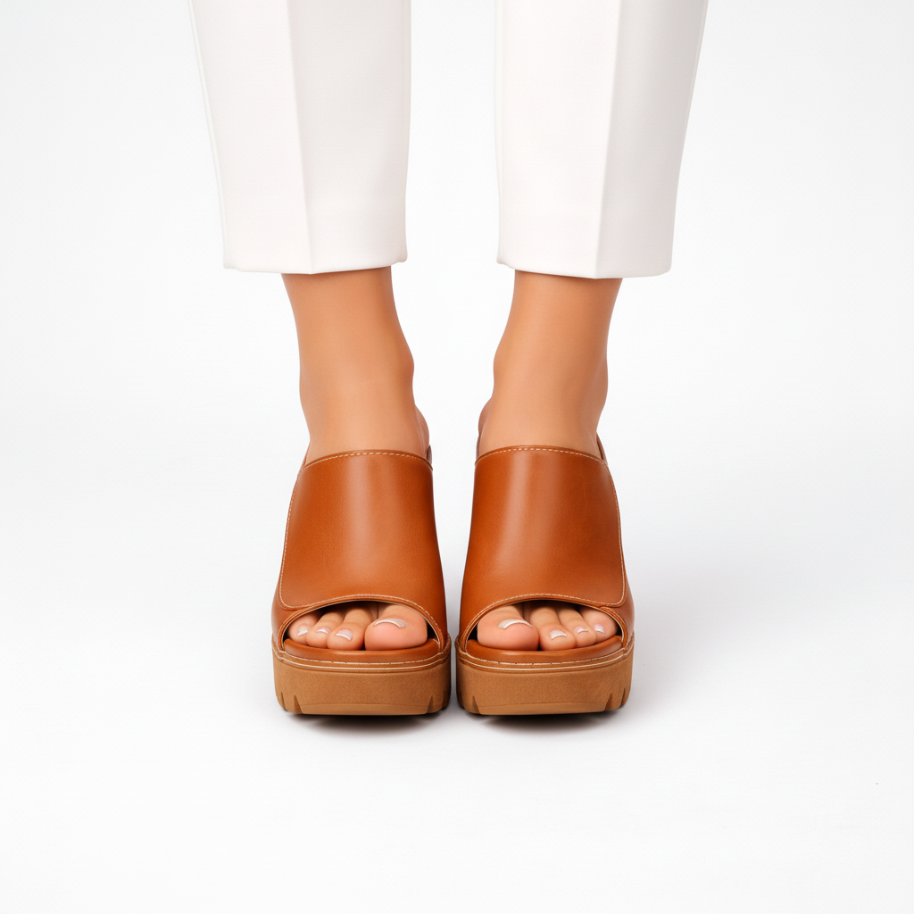 Zareen - Polished Platform Wedge Sandal