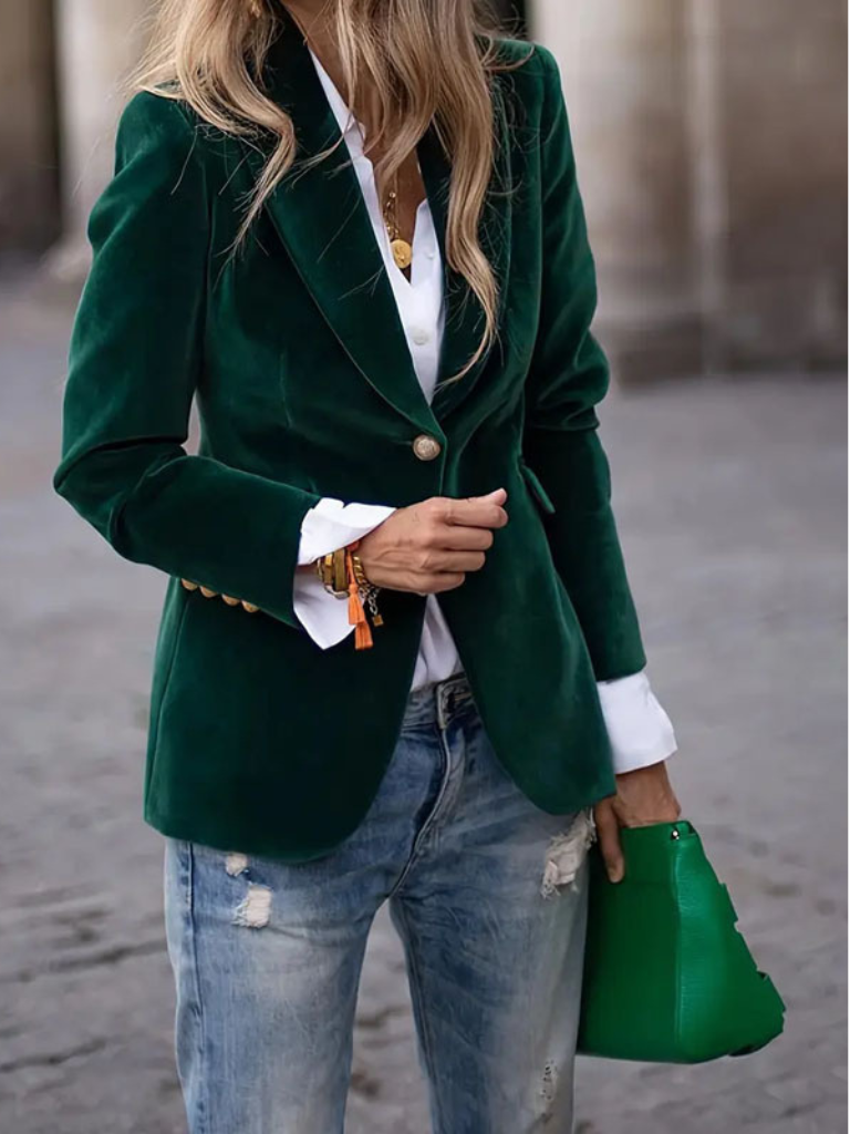 LUNA SLIM FIT VELVET BLAZER