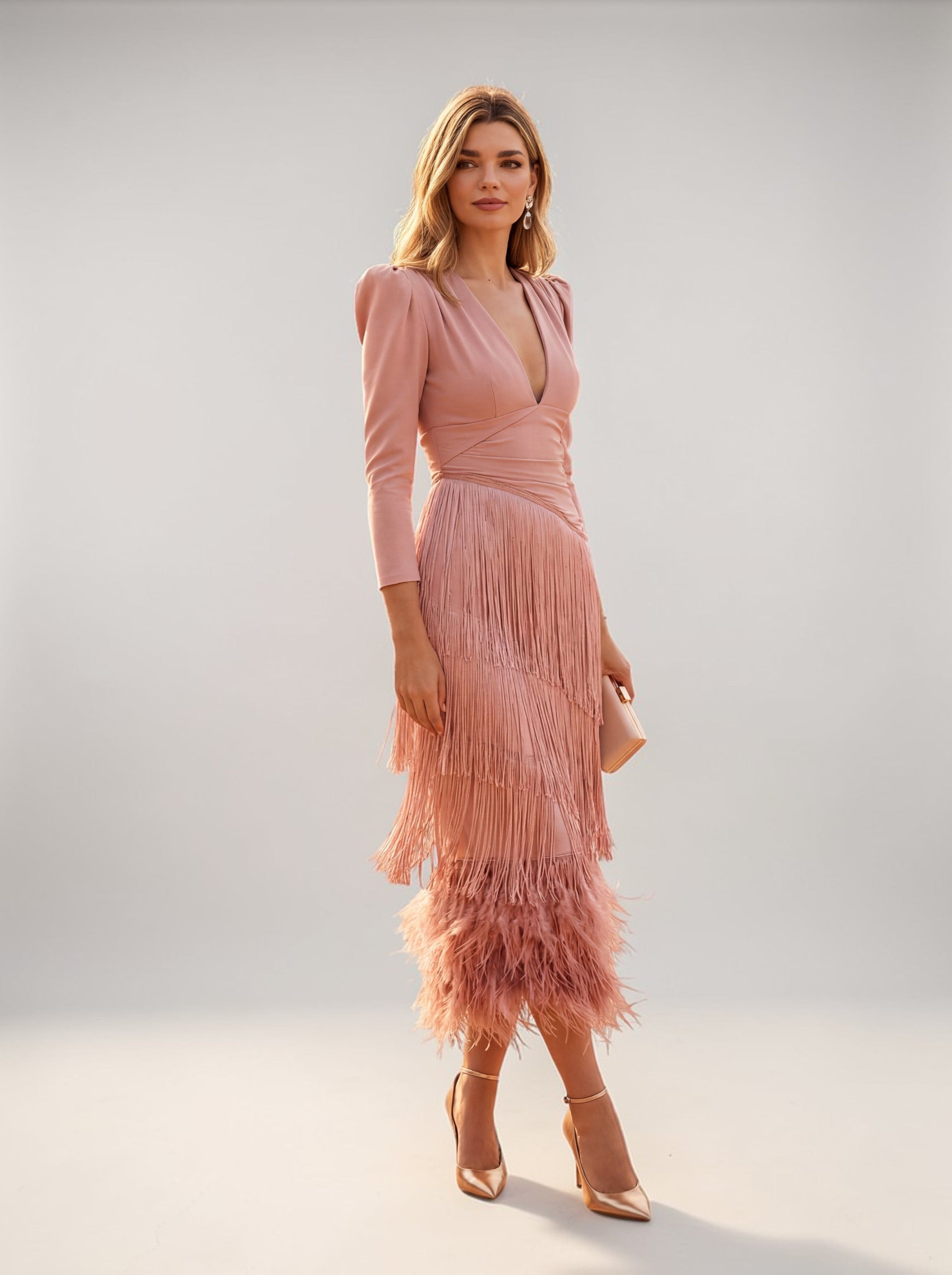 Odelina - Fluid Fringe Dress
