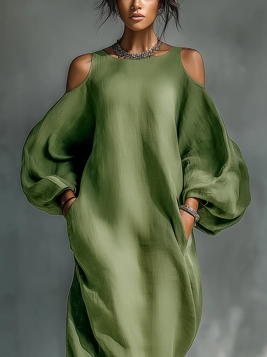 Sofia™ | Elegant Puff Sleeve Maxi Dress