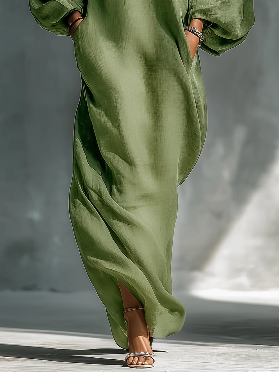 Sofia™ | Elegant Puff Sleeve Maxi Dress