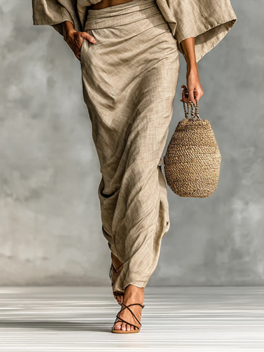 Boho Two-Piece Flowy Top & Maxi Skirt Set