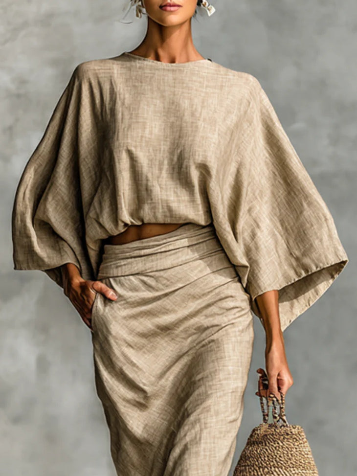 Boho Two-Piece Flowy Top & Maxi Skirt Set