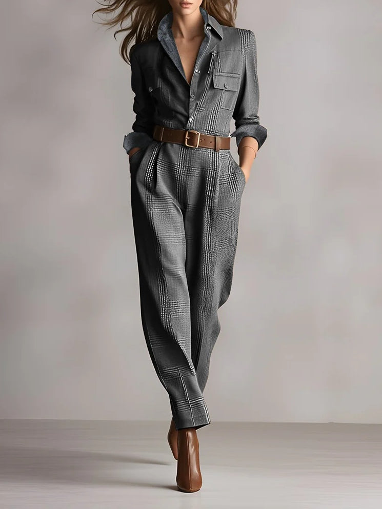 Sofia™ | Sleek Checkered Jumpsuit