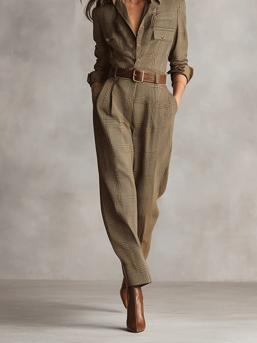 Sofia™ | Sleek Checkered Jumpsuit