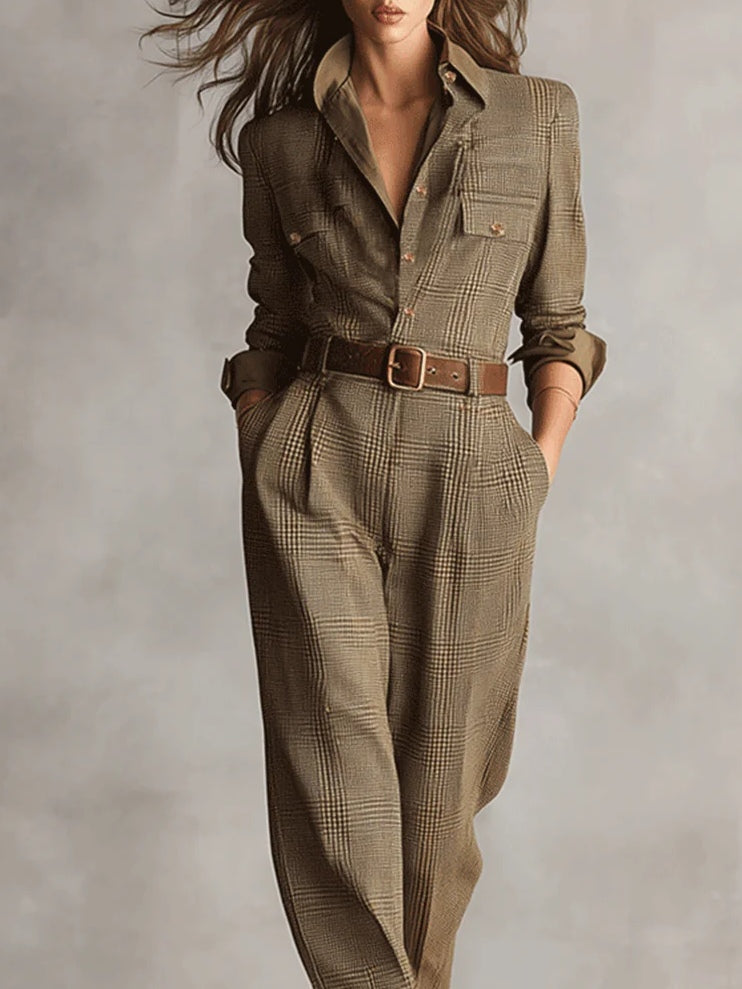 Sofia™ | Sleek Checkered Jumpsuit