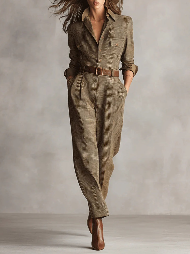 Sofia™ | Sleek Checkered Jumpsuit