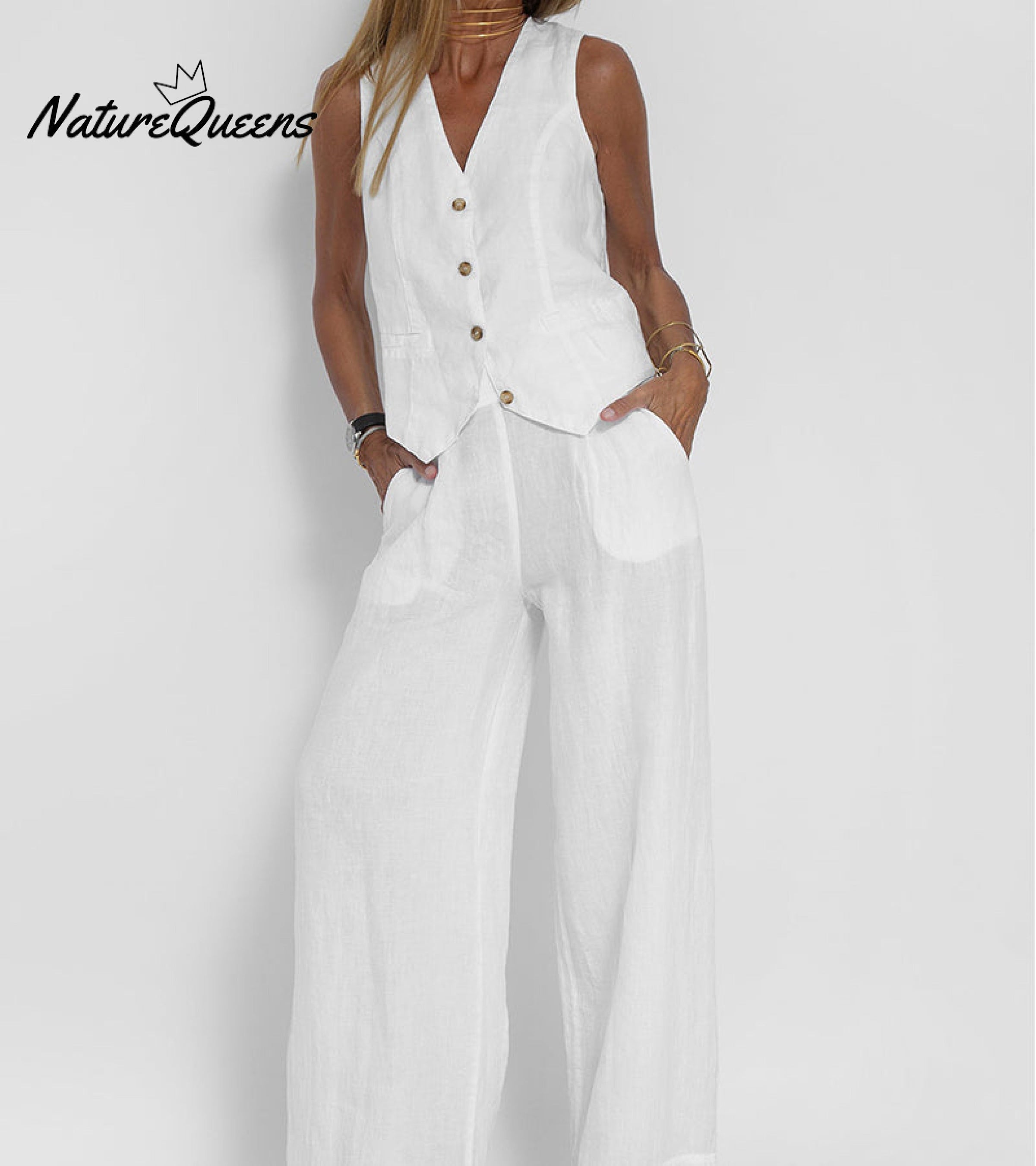 Vest & Pants Cotton Leisure Suit