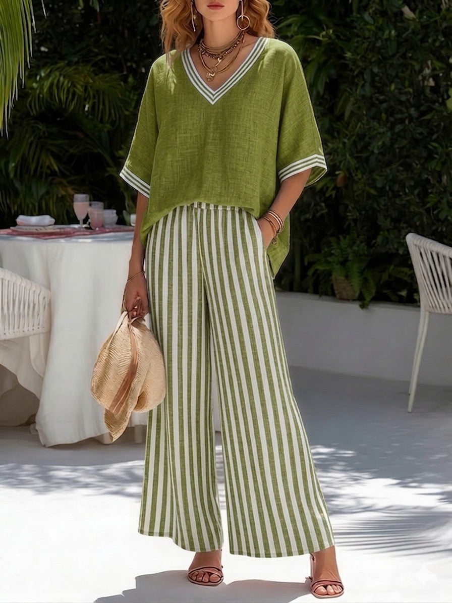 Ursuline - Breathable Linen-Blend Two-Piece Set