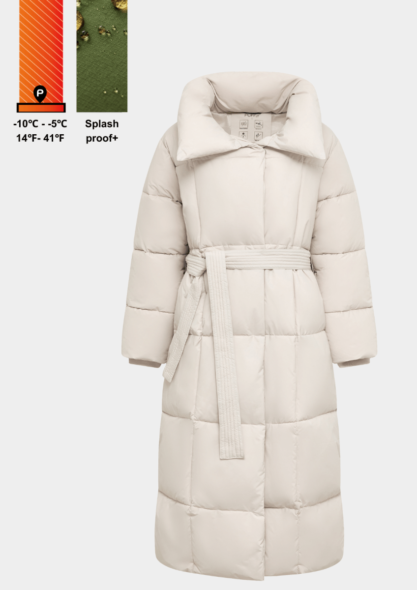 BLAIRE | EXTRA LONG LENGTH BULETED BUTTON PUFFER JACKET
