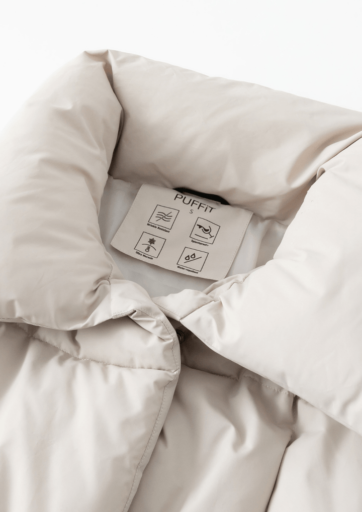 BLAIRE | EXTRA LONG LENGTH BULETED BUTTON PUFFER JACKET