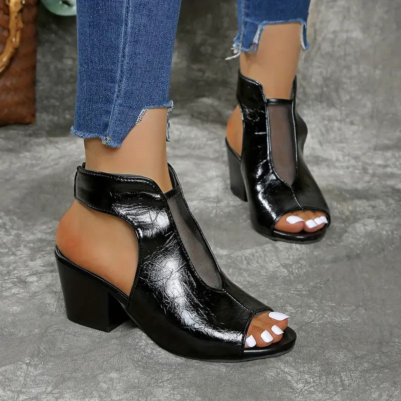 Vasilisa - Peep Toe Block Heel Sandals