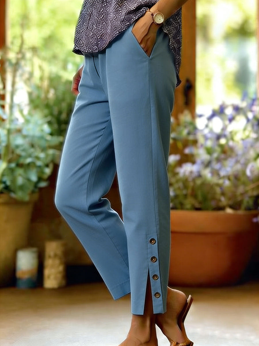 Bellamy - Button Detail Ankle Trousers