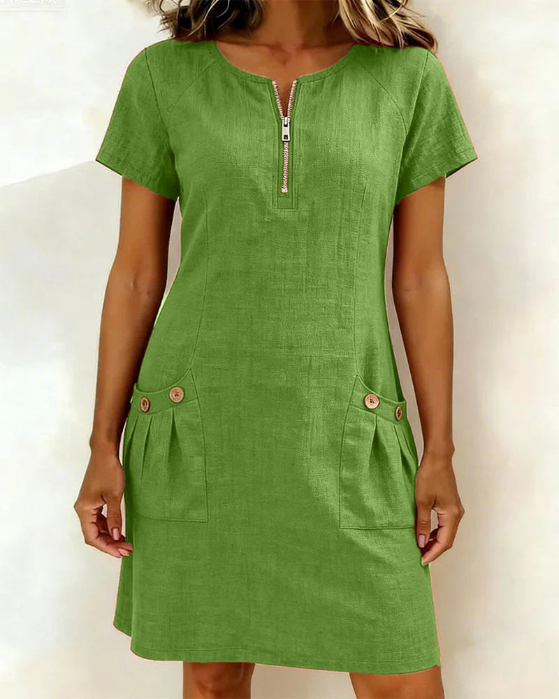 Ravelle - Soft-Touch Linen A-Line Dress