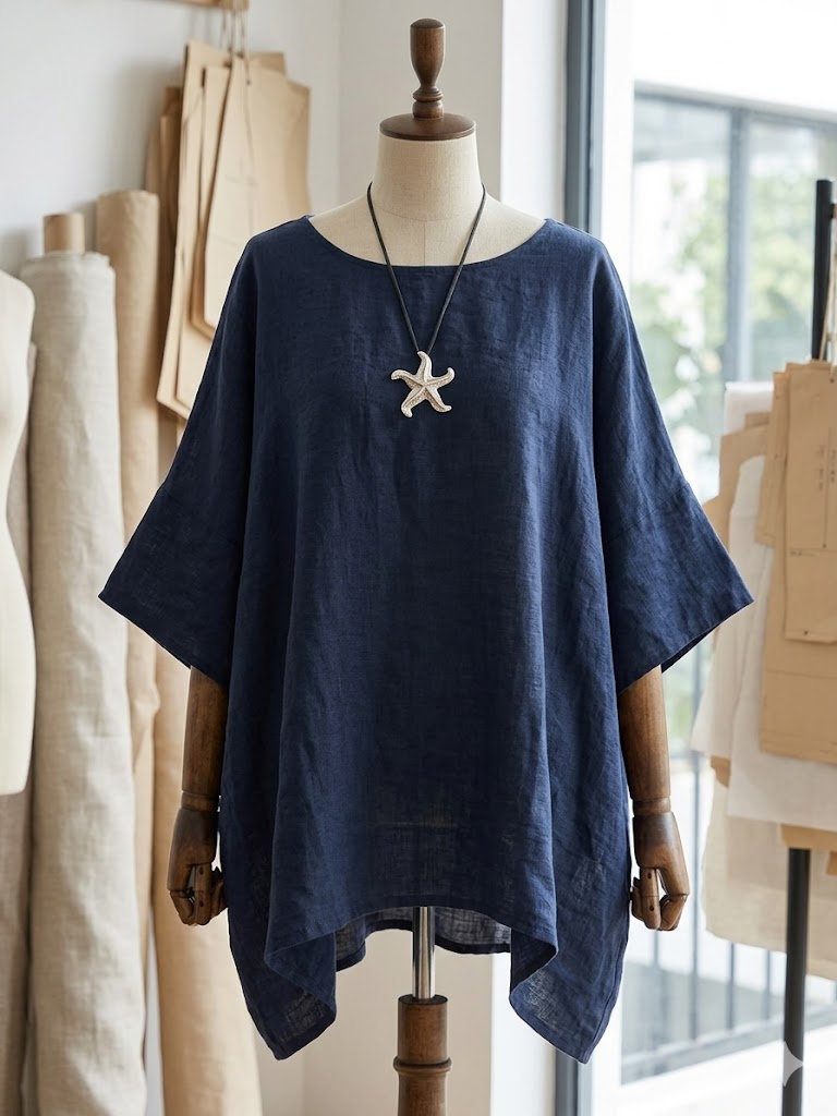 Women's Solid Color Art Casual 3/4 Sleeve Cotton Linen Shirt